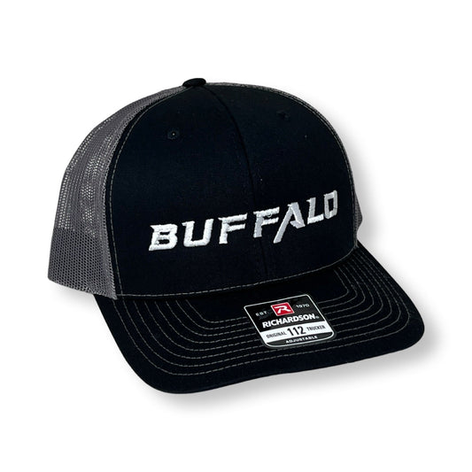 Buffalo Boards Hat - 112 Original Trucker Snap Back HAT Buffalo Boards Black / Charcoal Mesh 