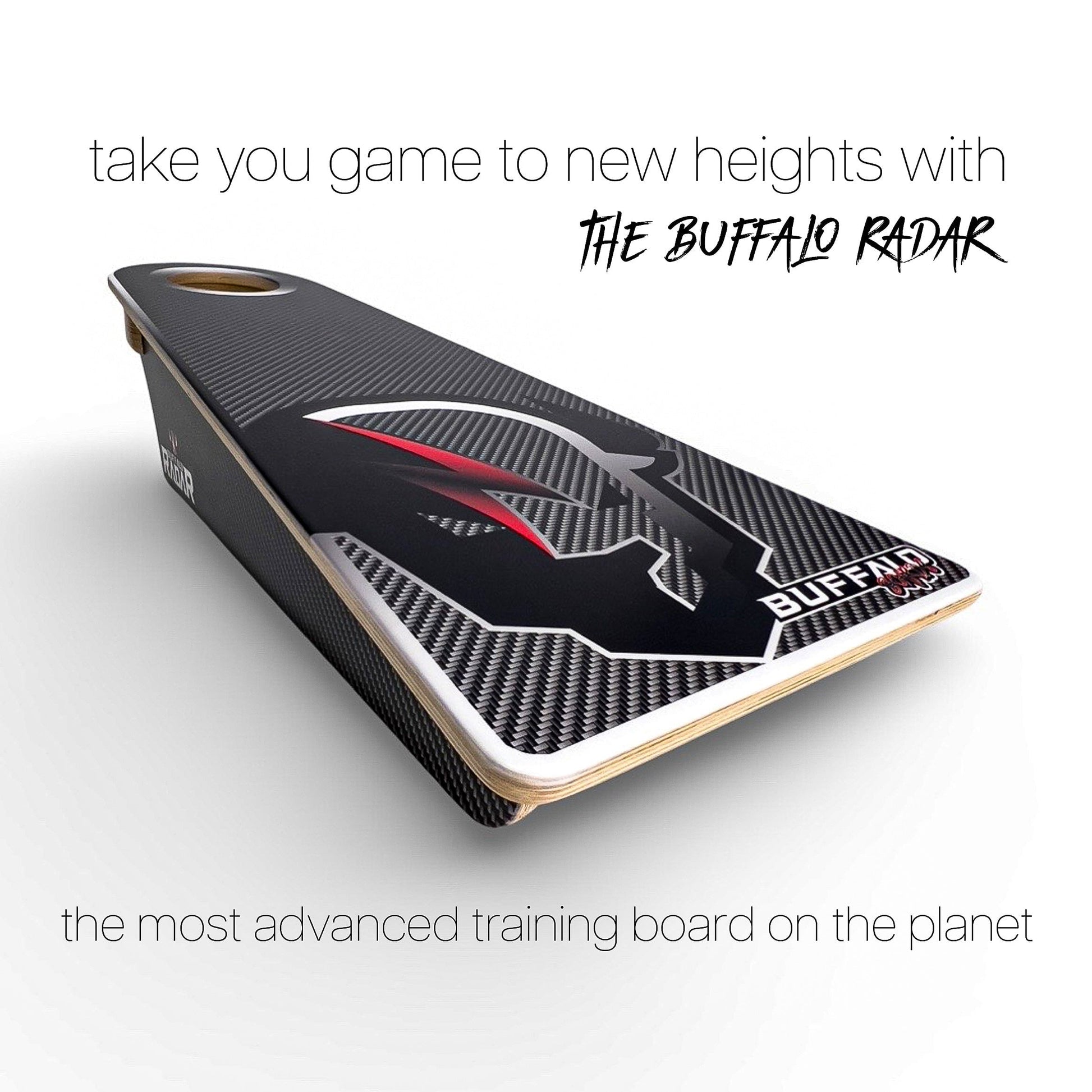 Buffalo Radar - ELITE Black CRBN - Cornhole Training Board RADAR Buffalo Boards
