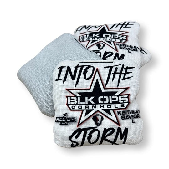 BLK OPS Into The Storm Savior Cornhole Bags - ACL Pro Series Bags BAGS BLK OPS White "L" MIX 70/30 
