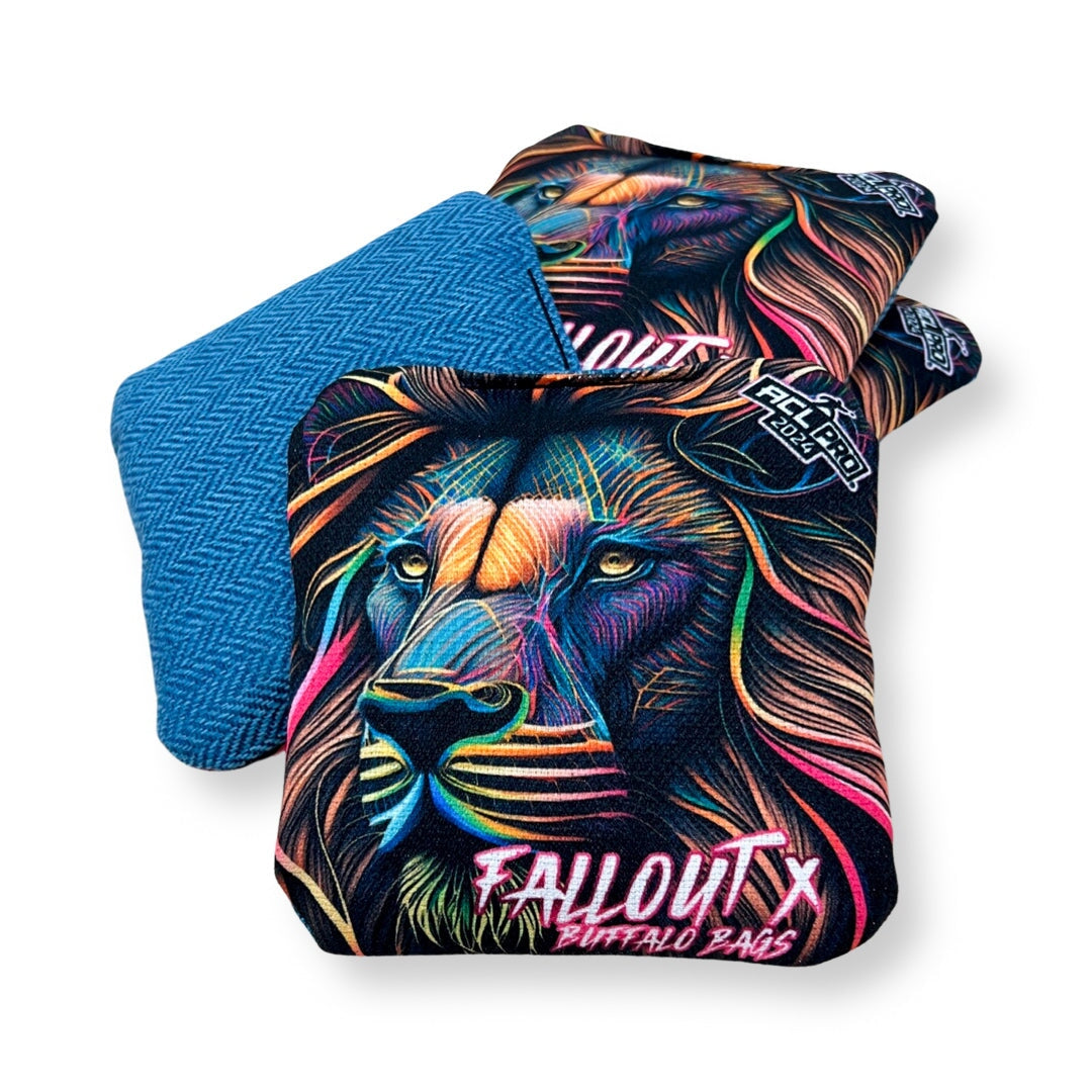 Buffalo Bags - Majestic Lion - Cornhole Bags - Fallout X Series - 2024 ACL PRO Licensed BAGS Buffalo Boards 