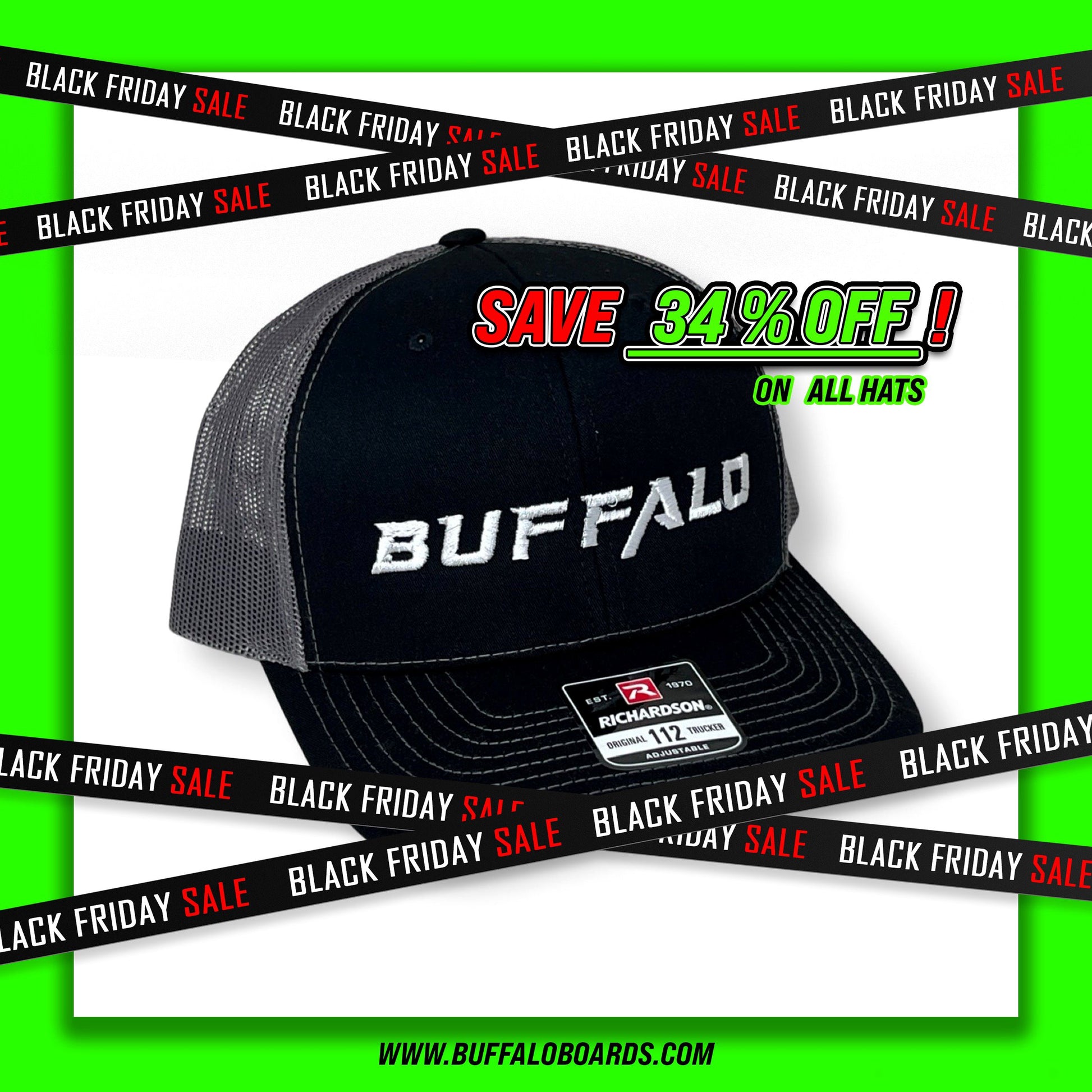 Buffalo Boards Hat - 112 Original Trucker Snap Back HAT Buffalo Boards 