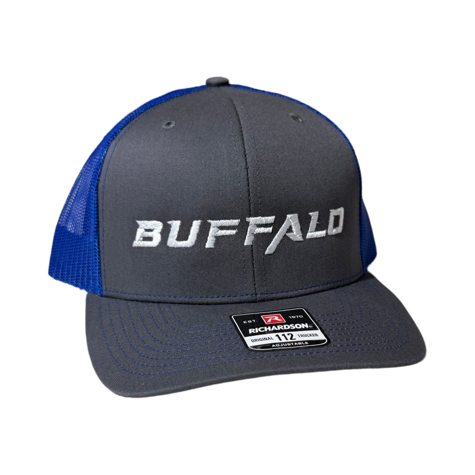 Buffalo Boards Hat - 112 Original Trucker Snap Back HAT Buffalo Boards Grey/Blue 