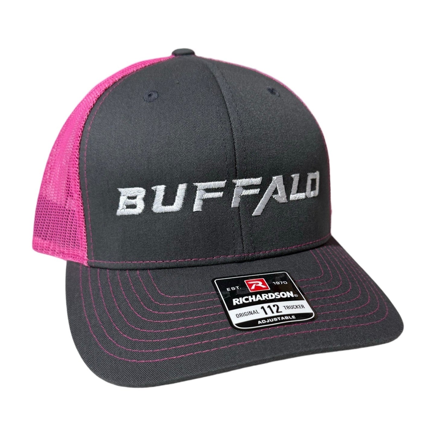 Buffalo Boards Hat - 112 Original Trucker Snap Back HAT Buffalo Boards Grey/Pink 