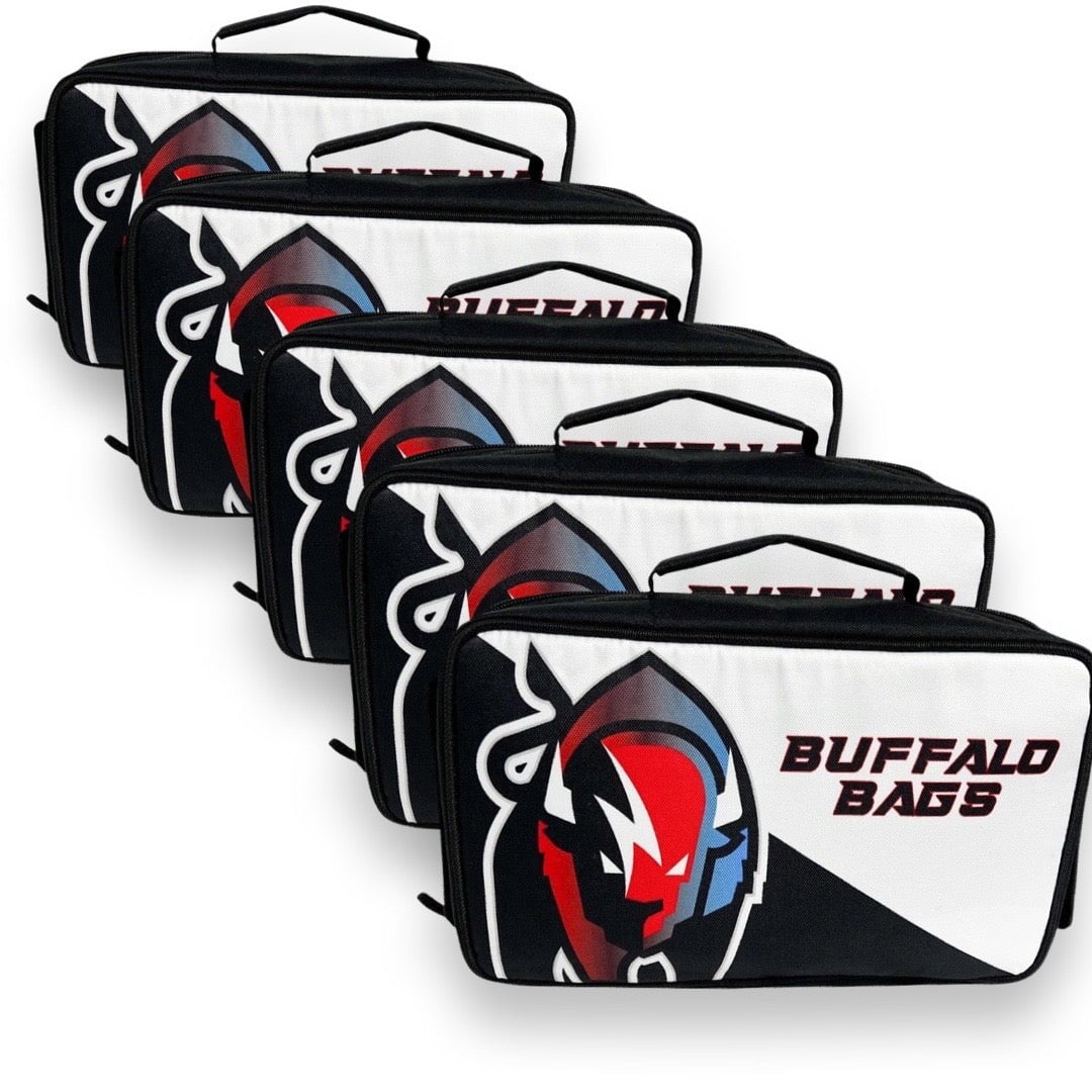 Buffalo Sport - Cornhole Bag Storage Pouch - Holds 4 bags Buffalo Boards 5 Pack 