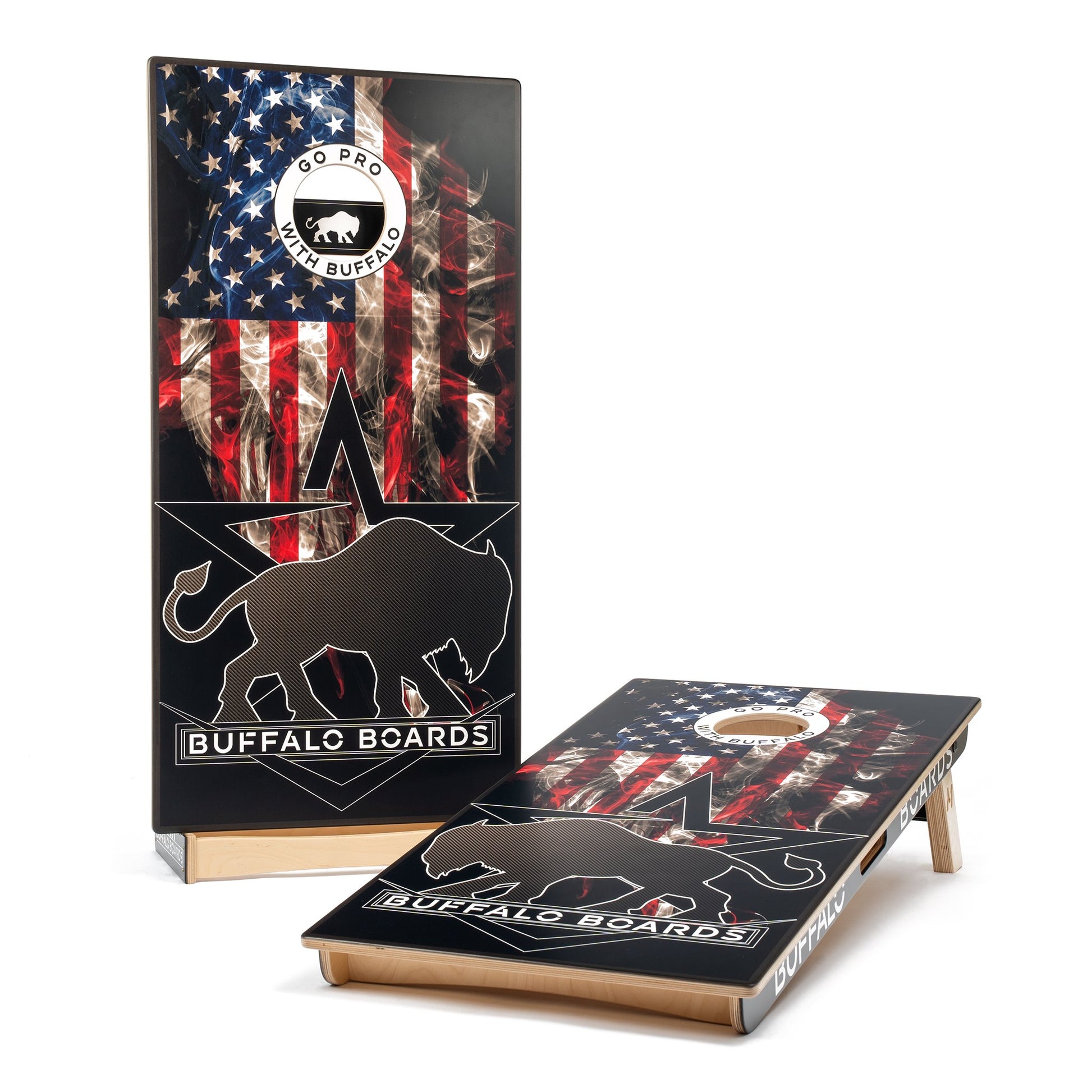 Buffalo - USA Smoke - Professional Cornhole Boards BOARD Buffalo Boards Black 