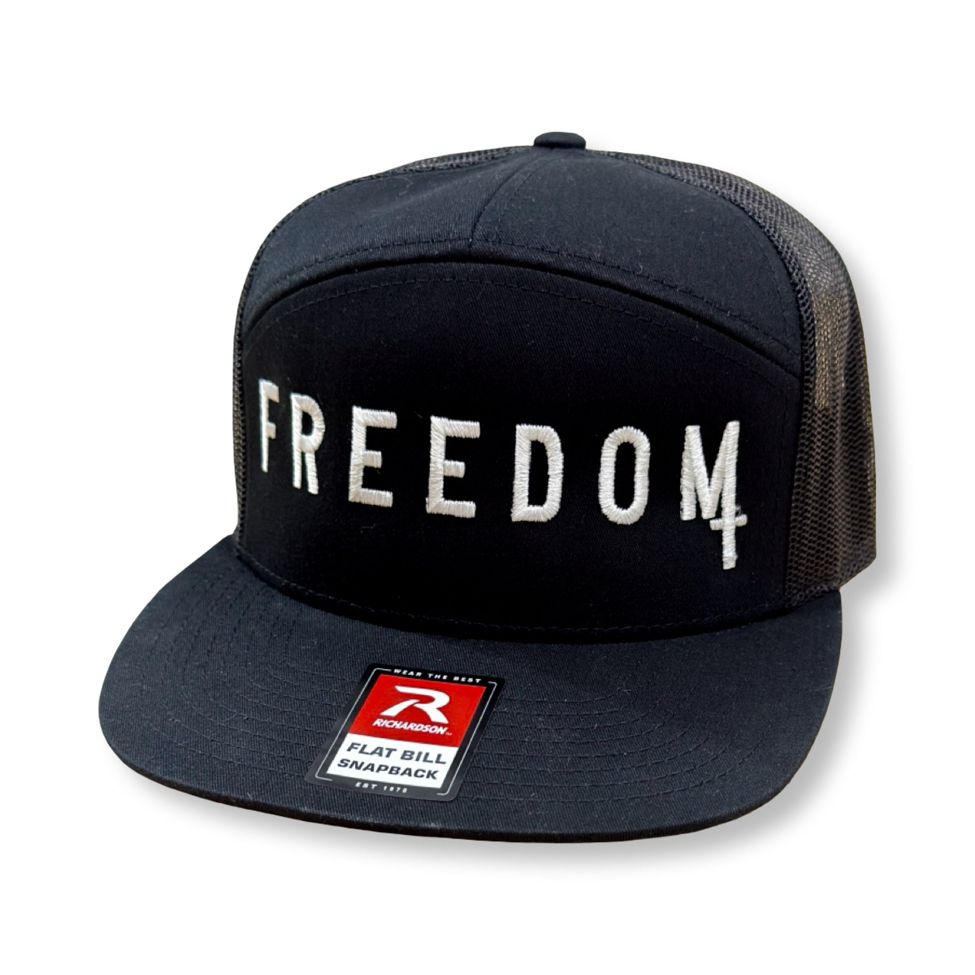 CK FREEDOM - 7 Panel Flatbill snapback HAT Buffalo Boards BLACK HAT 
