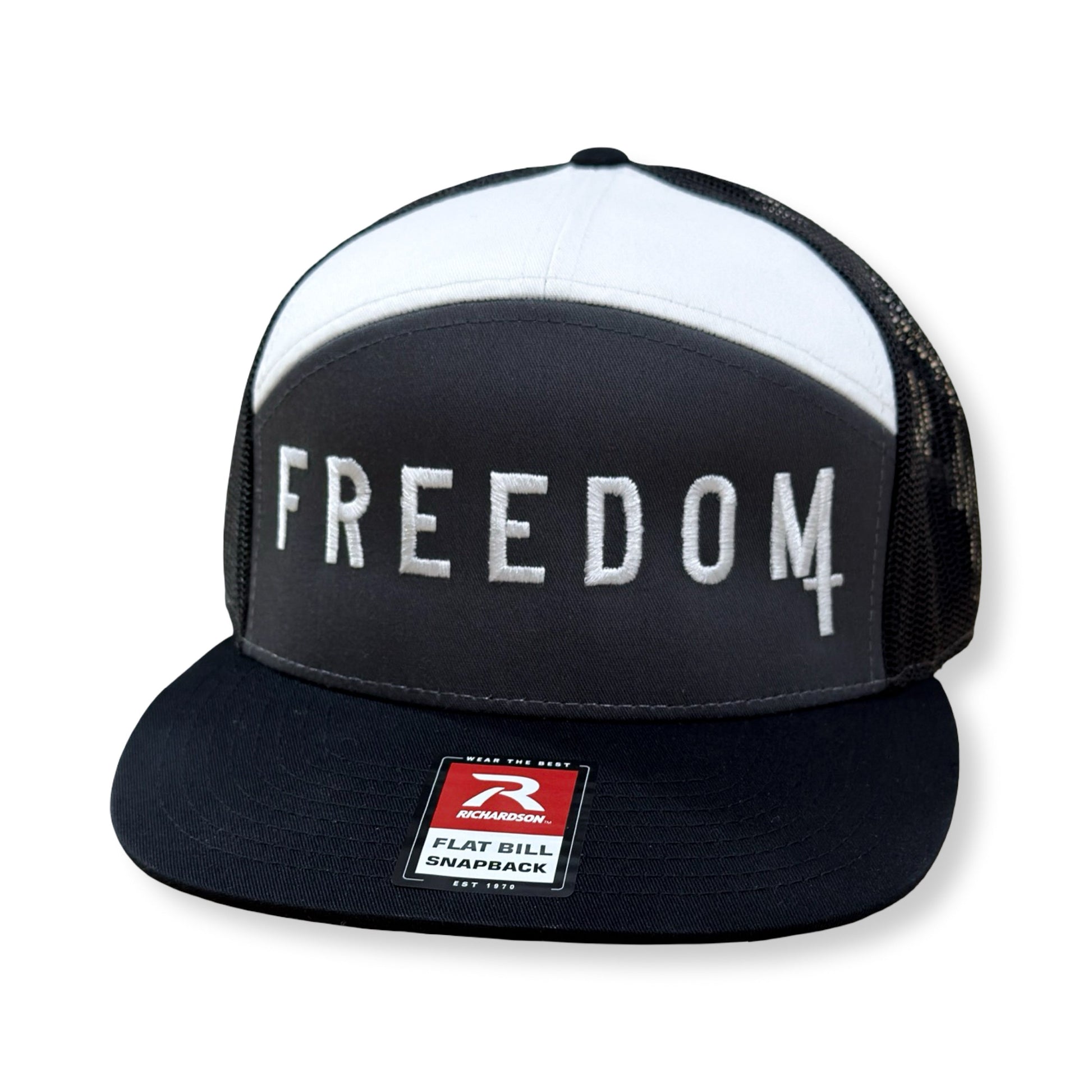 CK FREEDOM - 7 Panel Flatbill snapback HAT Buffalo Boards WHITE/GREY/BLACK HAT 