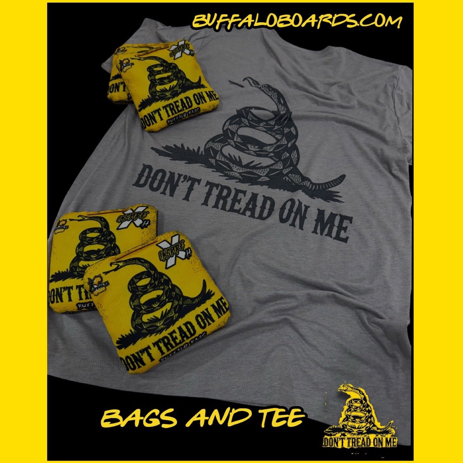 Don’t Tread on Me Bundle - Shirt and Bags Combo Buffalo Boards 