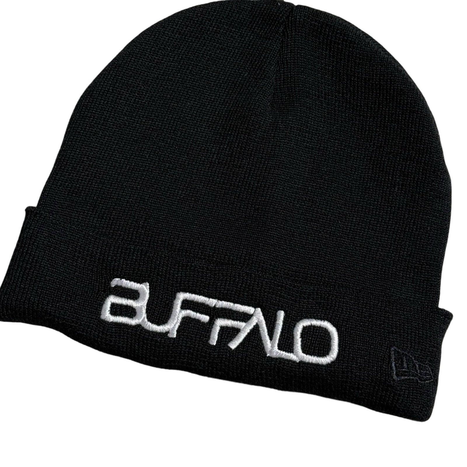 New Era Buffalo Beanies HAT Buffalo Boards Black with WHITE embroidered BUFFALO 