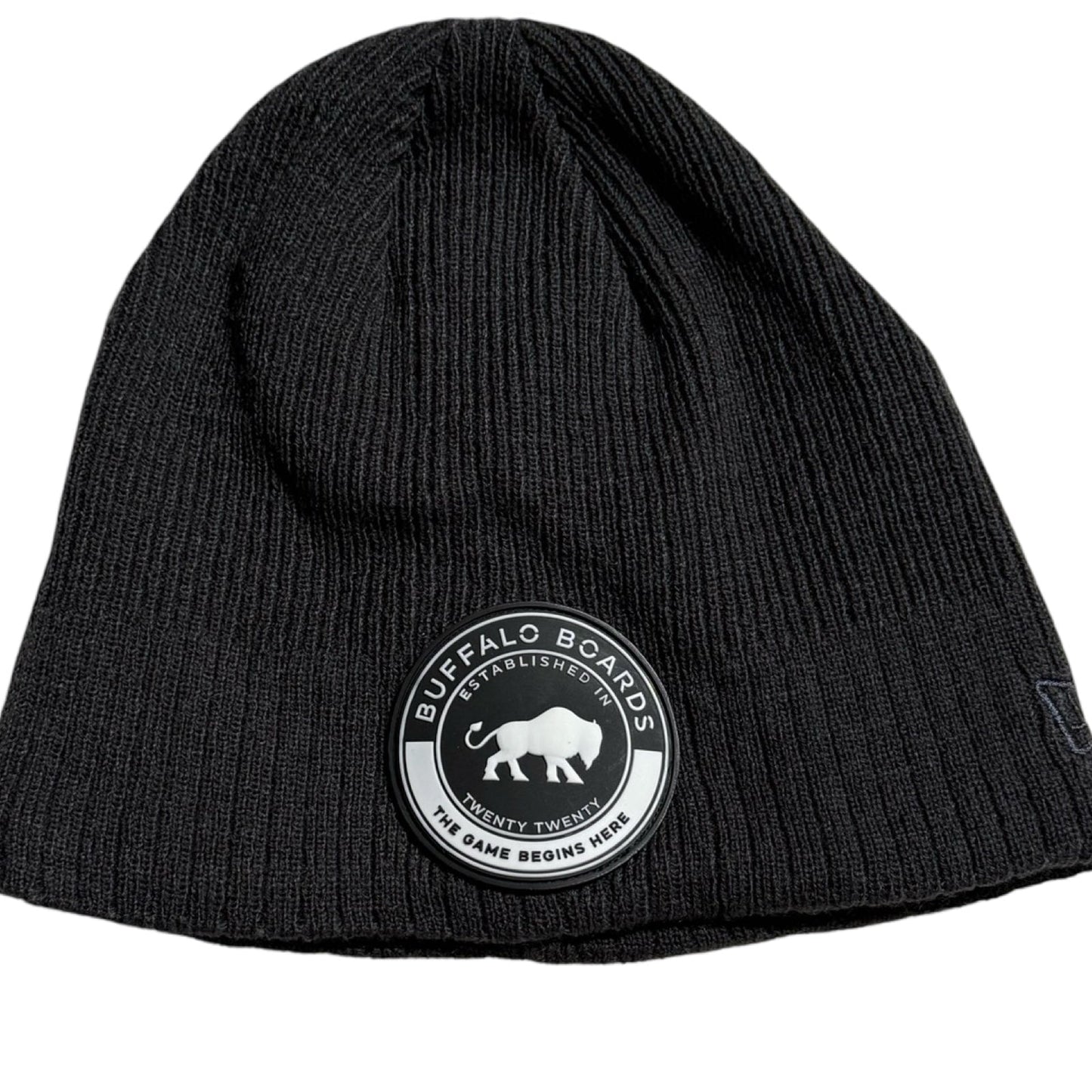 New Era Buffalo Beanies HAT Buffalo Boards Dark Grey Skull Cap PVC Buffalo Medallion 