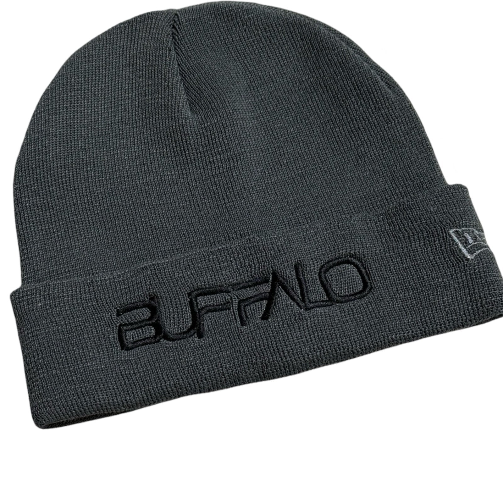 New Era Buffalo Beanies HAT Buffalo Boards Grey with BLACK embroidered BUFFALO 