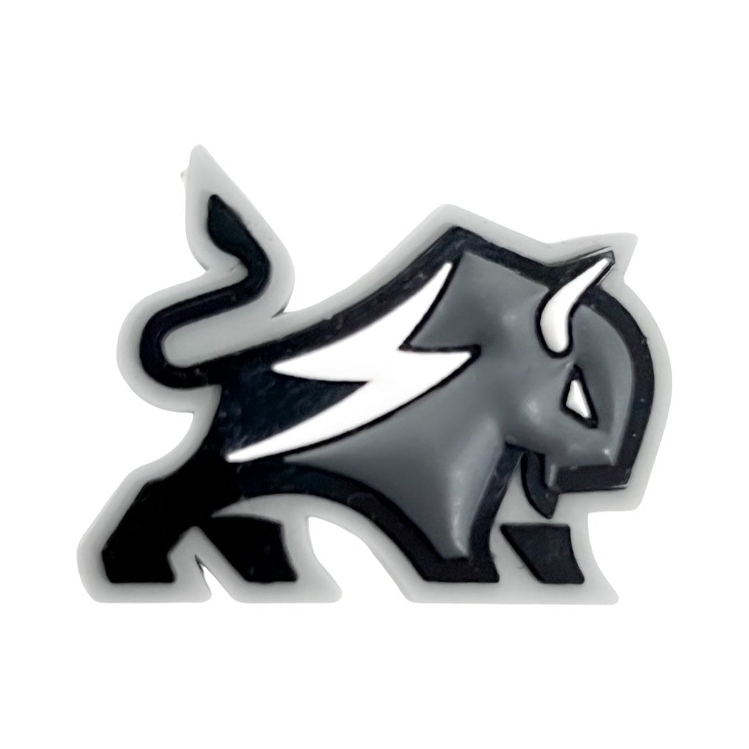 Buffalo Bags 3D PVC Croc Charms PATCH Buffalo Boards Black & White 