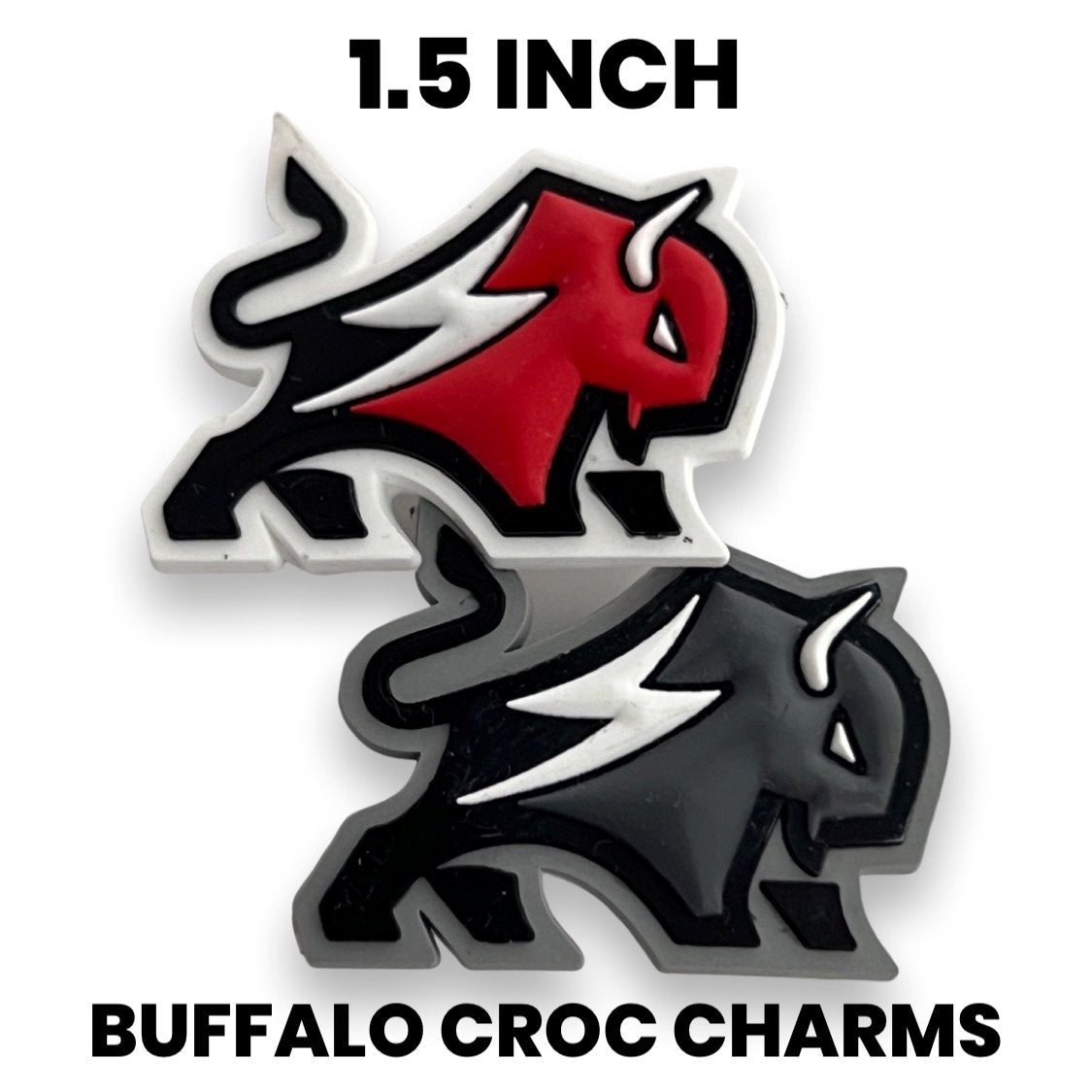 Buffalo Bags 3D PVC Croc Charms PATCH Buffalo Boards Bundle 