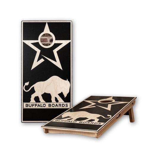 Buffalo Boards - Lone Star Buffalo Professional Cornhole Boards BOARD Buffalo Boards BLACK 
