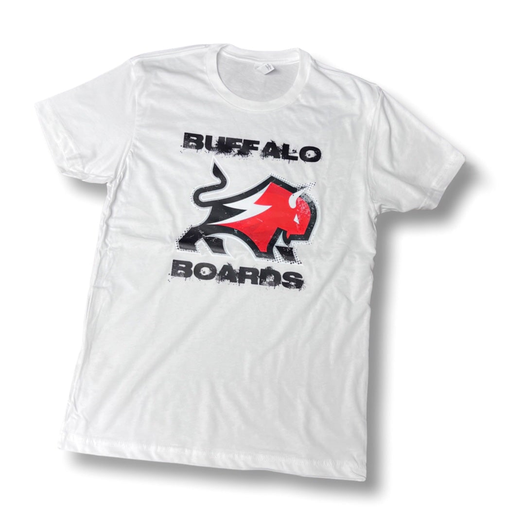 BUFFALO SPORT GRUNGE Next Level T-Shirt T-SHIRT Buffalo Boards WHITE SM 