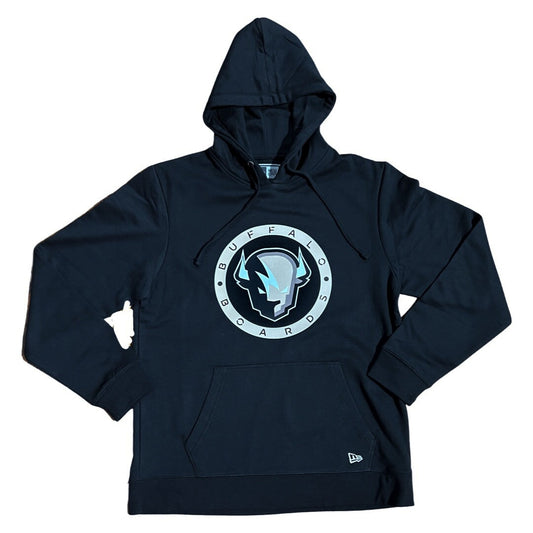 New Era Ultra Soft Pullover Hoodie - BLACK with TAN medallion T-SHIRT Buffalo Boards 
