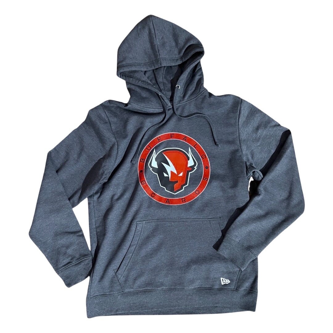 New Era Ultra Soft Pullover Hoodie - grey with red medallion T-SHIRT Buffalo Boards 